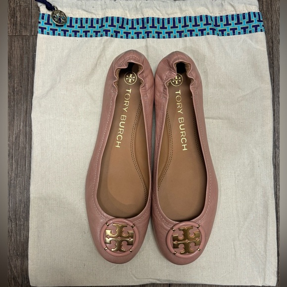 Tory Burch Shoes - Tory Burch Size 8 Women's Pink Multi Logo Ballet Flat Shoes